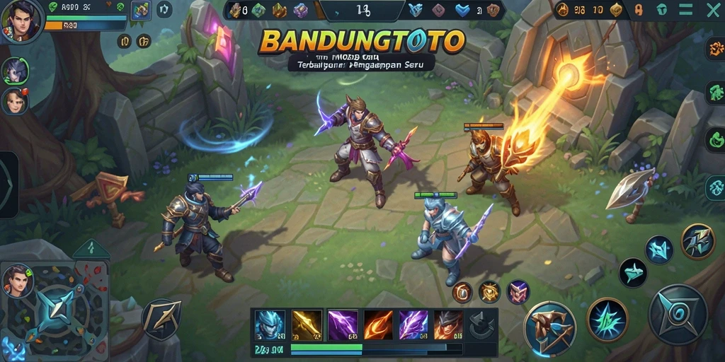 Screenshot utama BANDUNGTOTO menampilkan aksi seru dalam pertempuran MOBA.