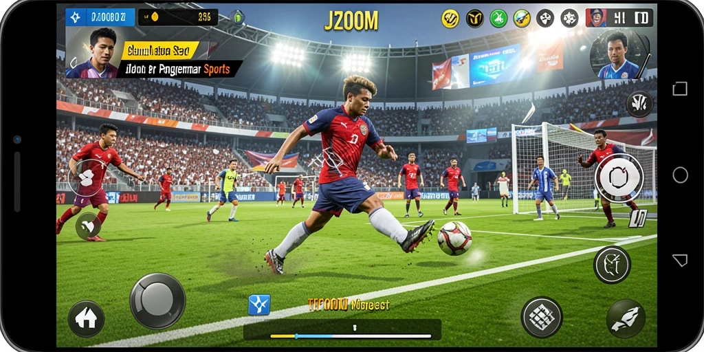Tampilan gameplay J200M yang menarik dengan berbagai olahraga.