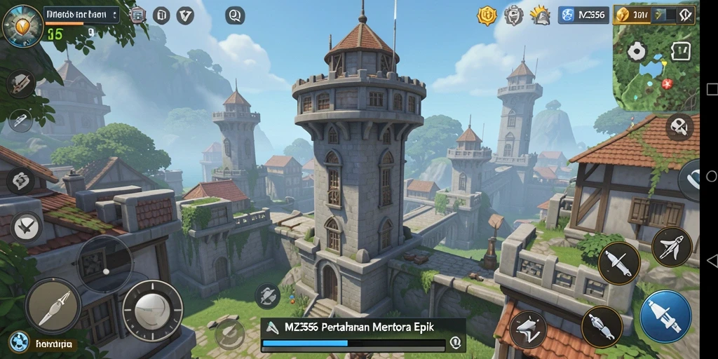 Screenshot utama MZ356 menampilkan aksi seru gameplay Tower Defense.