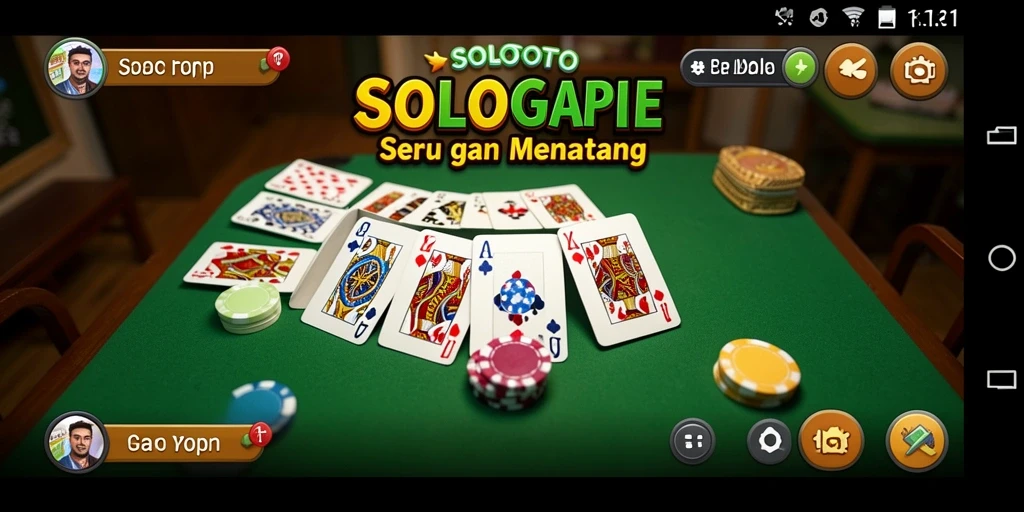Tampilan gameplay seru dari SOLOTOTO yang menampilkan permainan Gaple.