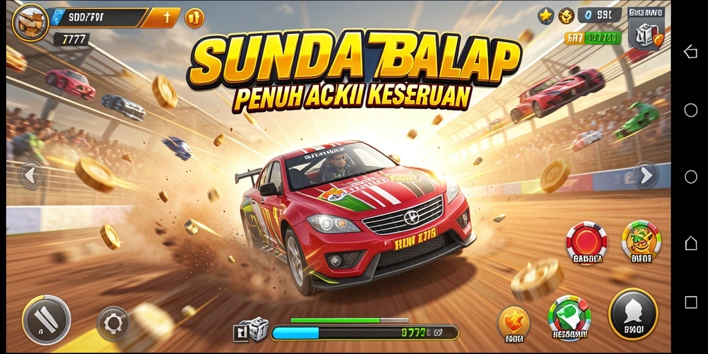Gameplay balap menegangkan dalam SUNDA777 terlihat jelas.